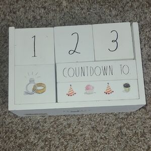 Rae Dunn White and Black Perpetual Countdown Block Calendar